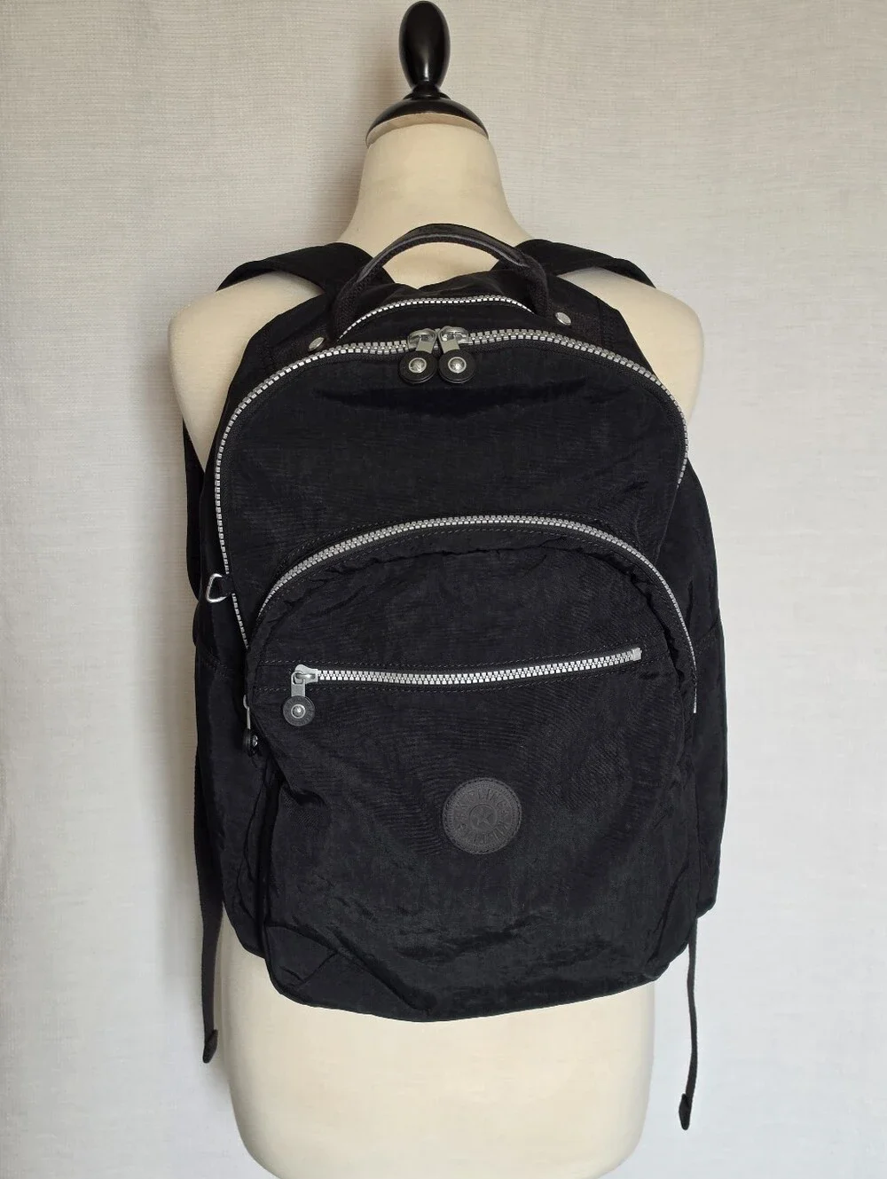 Kipling Black Nylon Synthetic Live Light Backpack Holds Laptop / Note Book